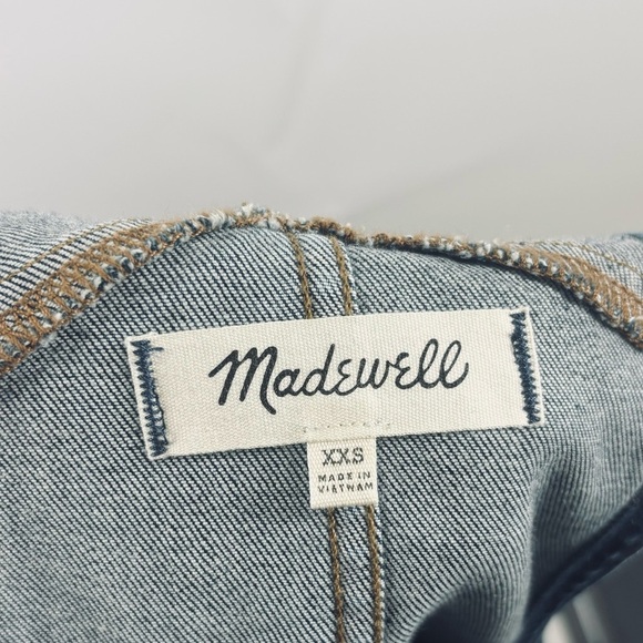 NWOT Madewell The Skinny Overalls in Elmdale Wash Side Zip Dark Blue XXS - Picture 8 of 9